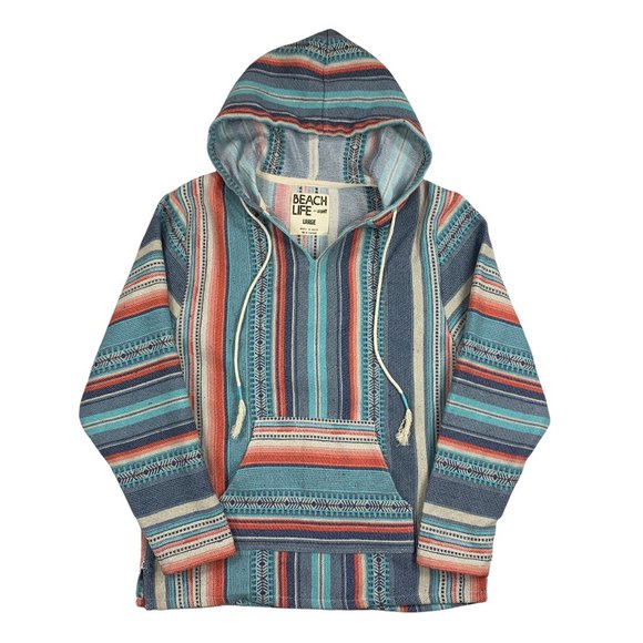 Beach Life by Ladrfi Tops - Beach Life By Ladrft Women's Striped Baja Poncho Hoodie